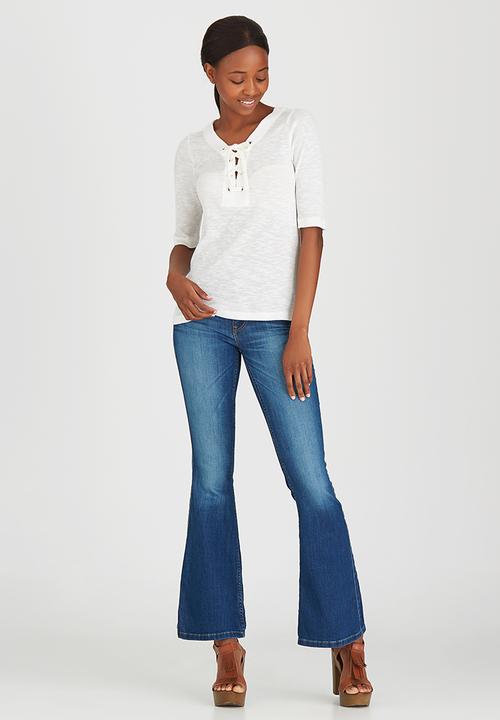ONLY - Freja Lace Up Top White