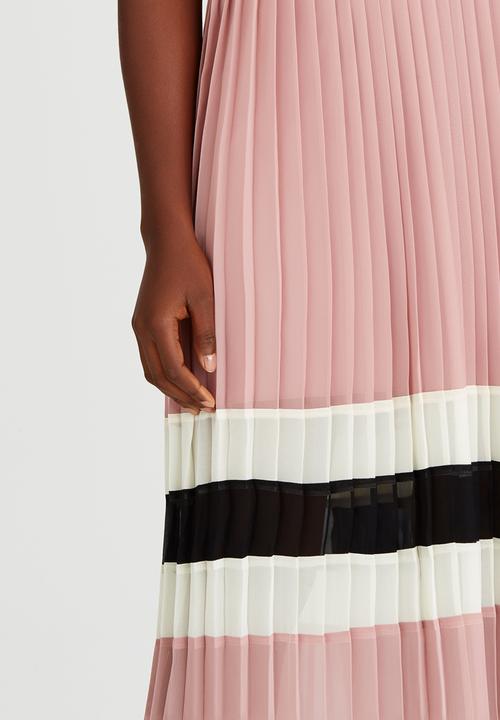 STYLE REPUBLIC - Pleated Midi Skirt Pale Pink