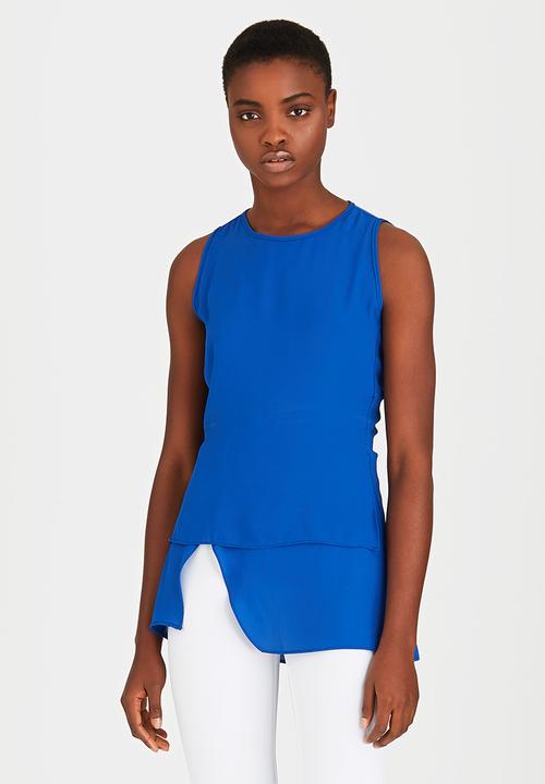 DAVID by David Tlale - Sleeveless Savita Blouse Cobalt