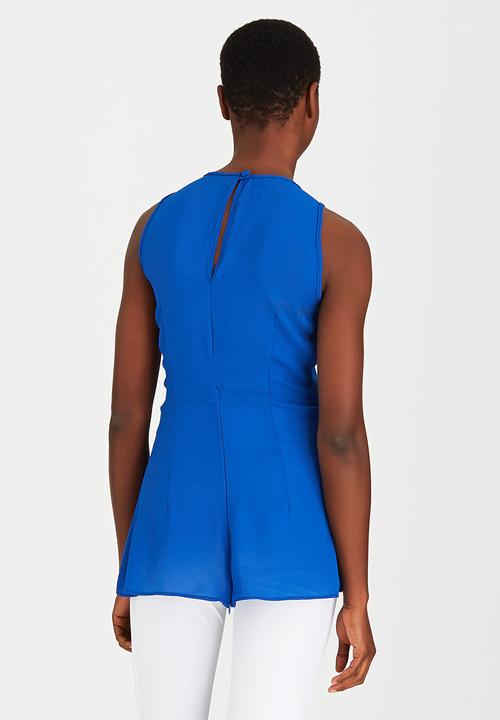 DAVID by David Tlale - Sleeveless Savita Blouse Cobalt