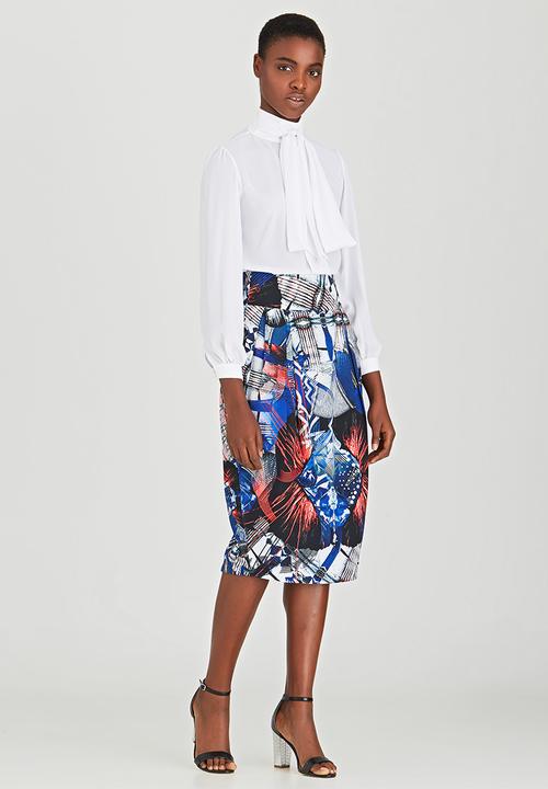 DAVID by David Tlale - Tulip Pencil Skirt Multi-colour
