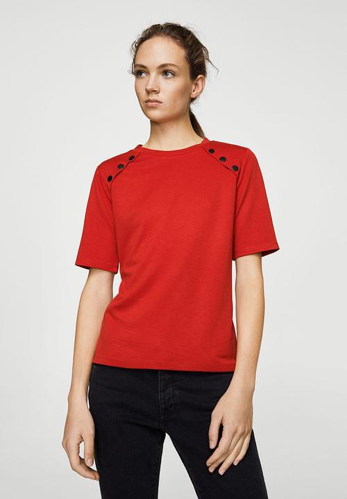 MANGO - Side Snap T-shirt Red