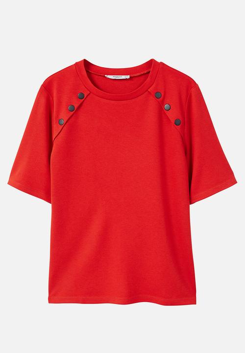 MANGO - Side Snap T-shirt Red