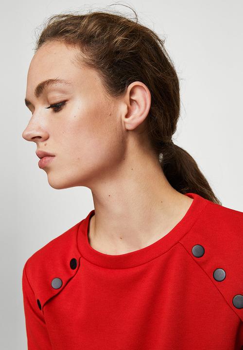 MANGO - Side Snap T-shirt Red