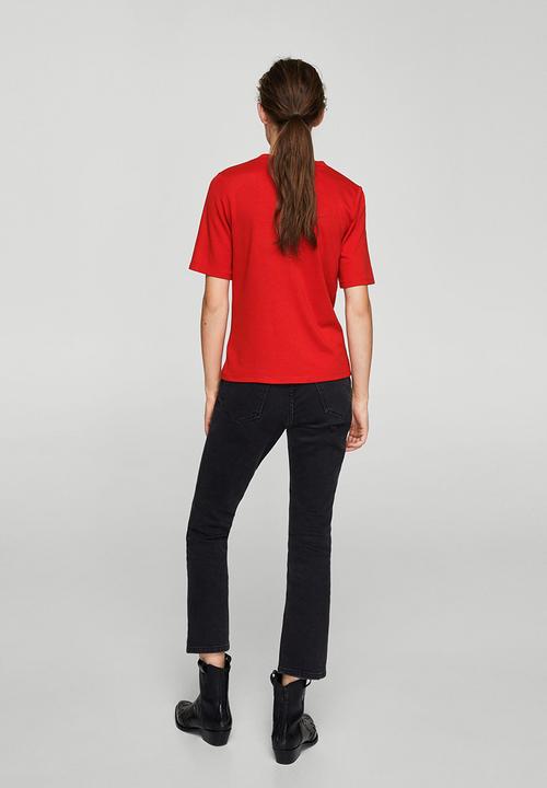 MANGO - Side Snap T-shirt Red