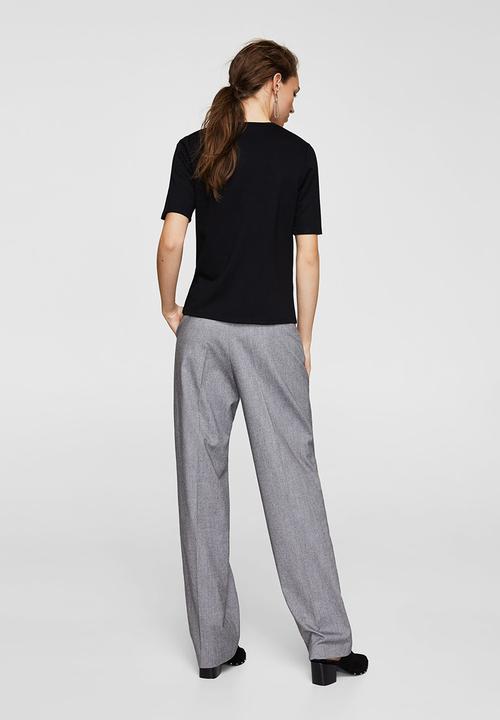 MANGO - Side Snap T-shirt Black