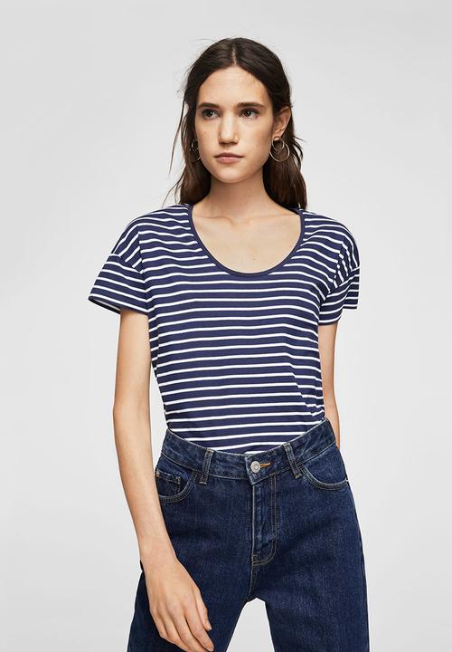 MANGO - Organic Cotton T-shirt Navy