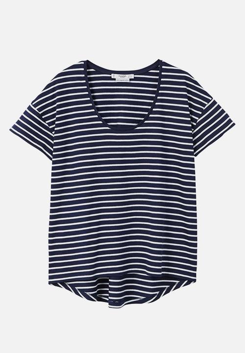 MANGO - Organic Cotton T-shirt Navy