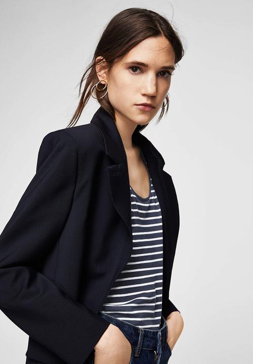 MANGO - Organic Cotton T-shirt Navy