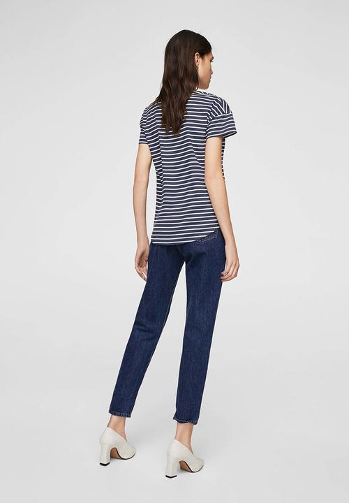 MANGO - Organic Cotton T-shirt Navy