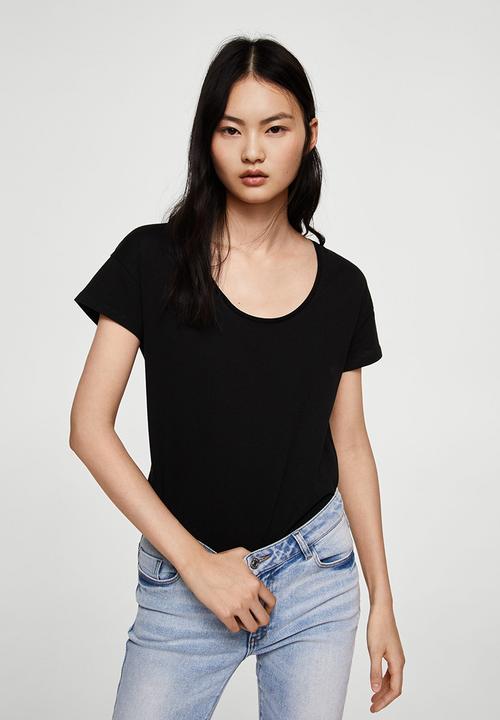 MANGO - Organic Cotton T-shirt Black