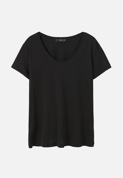 MANGO - Organic Cotton T-shirt Black