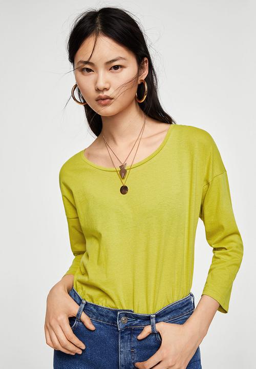 MANGO - Long Sleeve T-shirt Lime