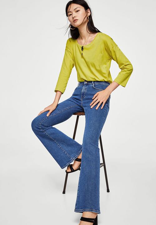 MANGO - Long Sleeve T-shirt Lime
