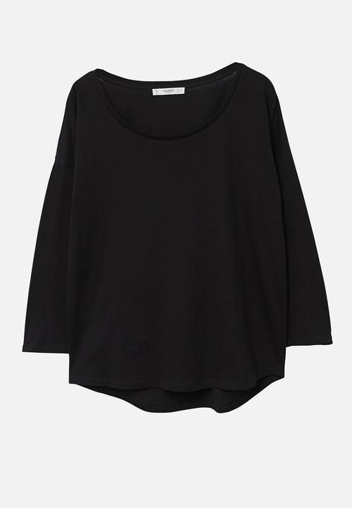 MANGO - Long Sleeve T-shirt Black