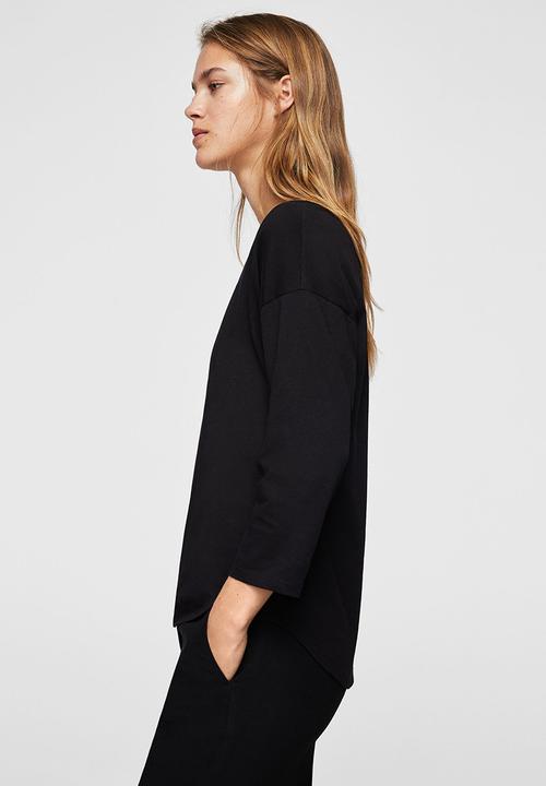 MANGO - Long Sleeve T-shirt Black