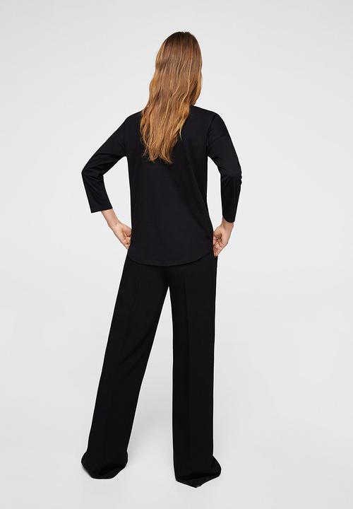 MANGO - Long Sleeve T-shirt Black