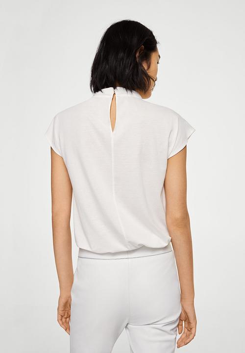 MANGO - Detail Neck T-shirt White