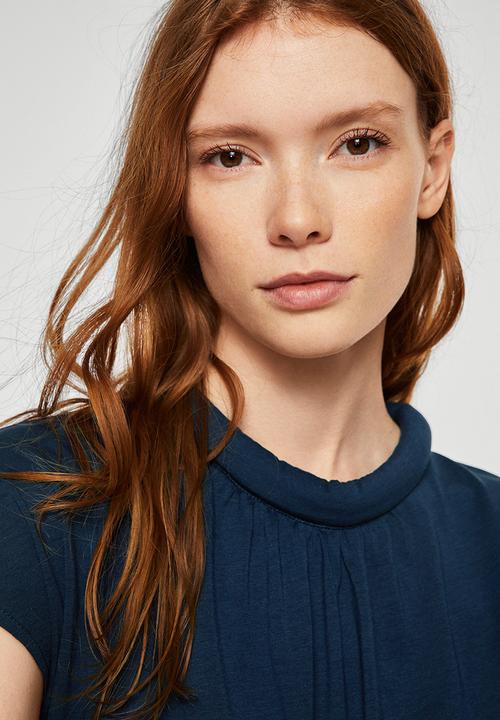 MANGO - Detail Neck T-shirt Navy