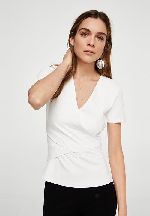 MANGO - Wrapped Panel T-shirt White