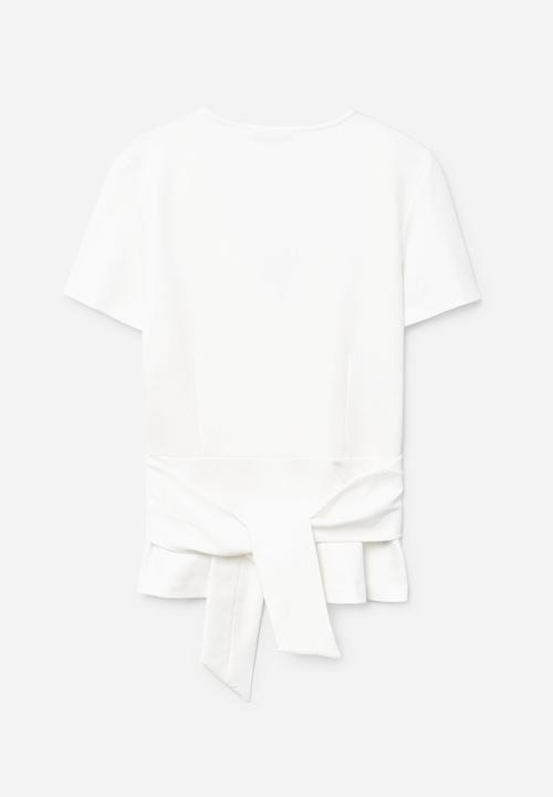 MANGO - Wrapped Panel T-shirt White