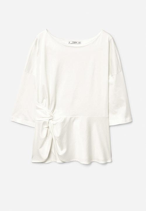 MANGO - Knot Detail T-shirt White
