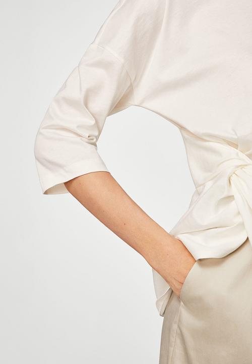 MANGO - Knot Detail T-shirt White