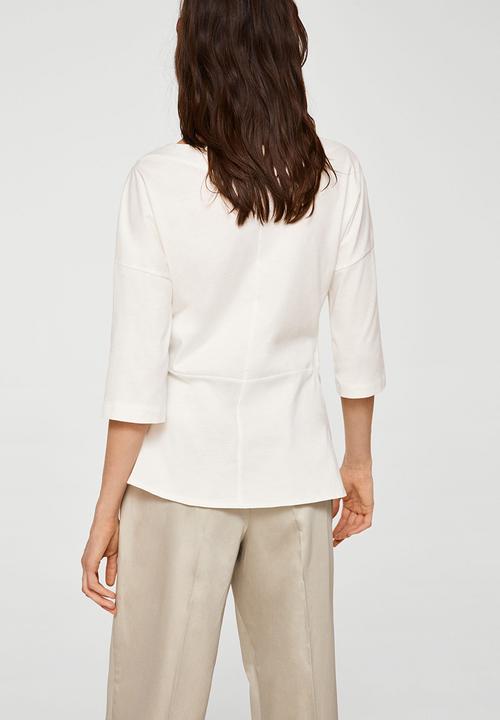 MANGO - Knot Detail T-shirt White