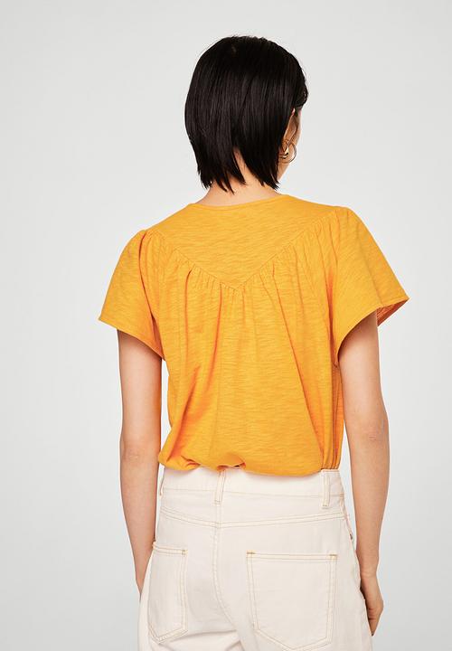 MANGO - Guipure Panel T-shirt Yellow