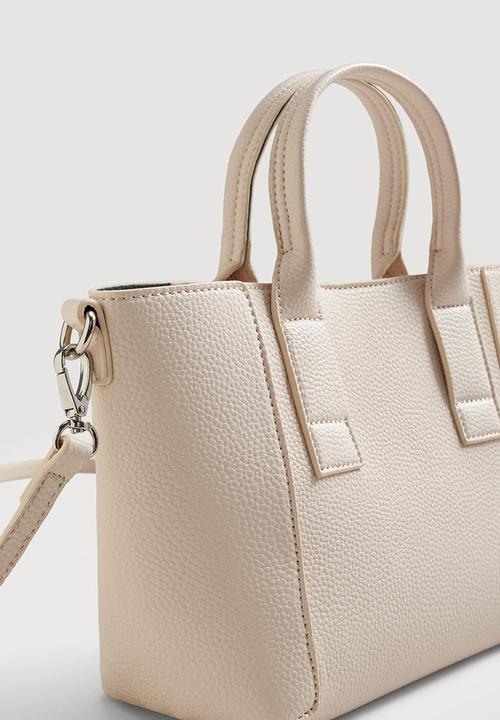 MANGO - Pebbled Tote Bag - Neutral
