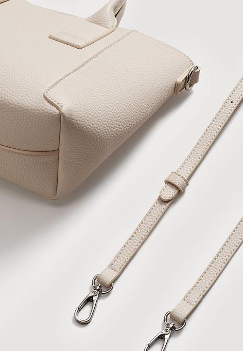 MANGO - Pebbled Tote Bag - Neutral