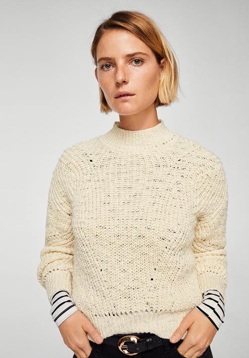 MANGO - Open-work Detail Jersey Beige