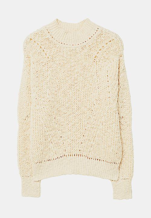 MANGO - Open-work Detail Jersey Beige