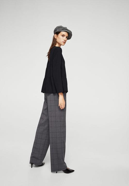 MANGO - Ruffle Blouse Black