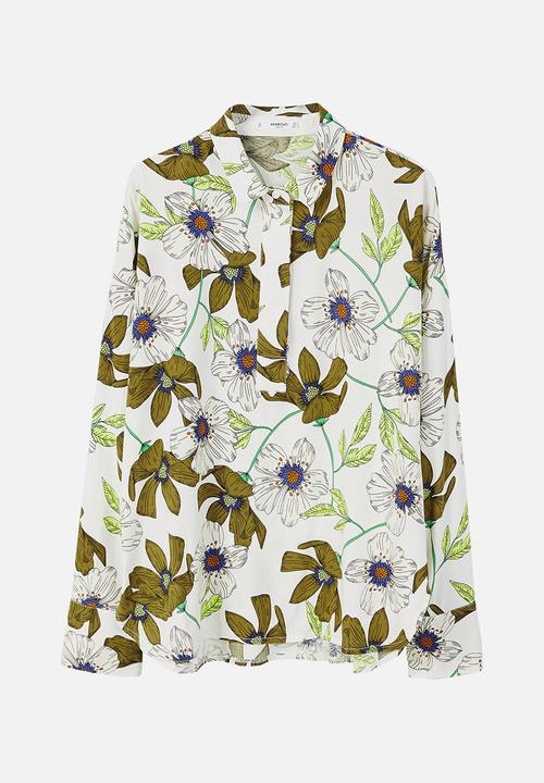 MANGO - Floral Print Blouse White