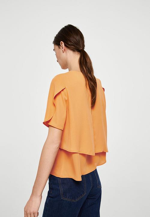 MANGO - Double-layer Blouse Orange