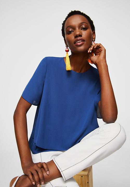 MANGO - Double-layer Blouse Blue