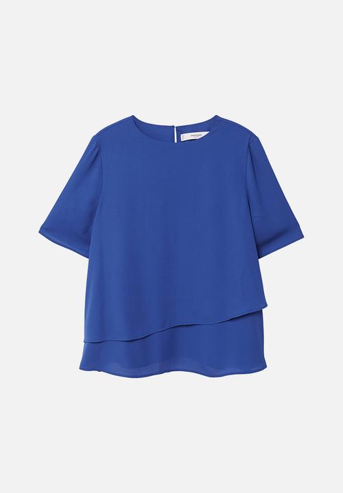 MANGO - Double-layer Blouse Blue