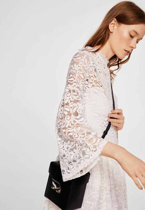 MANGO - Lace Mini Dress Off White