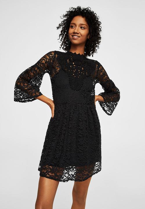 mango black lace dress