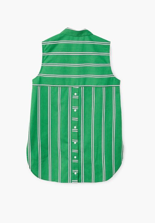 MANGO - Contrasting Print Shirt Green