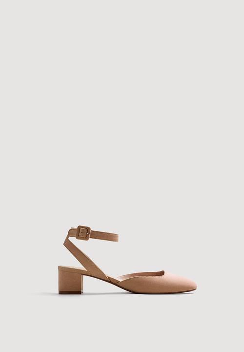 MANGO - Ankle-cuff Slingback Pumps - Pale Pink