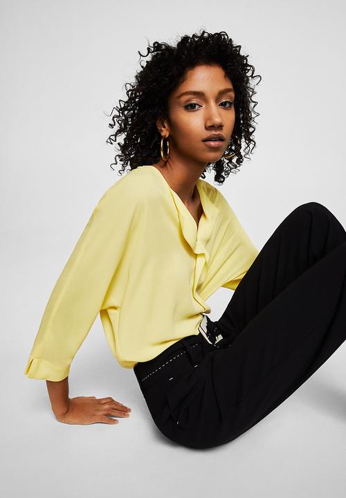MANGO - Lapels Flowy Shirt Yellow