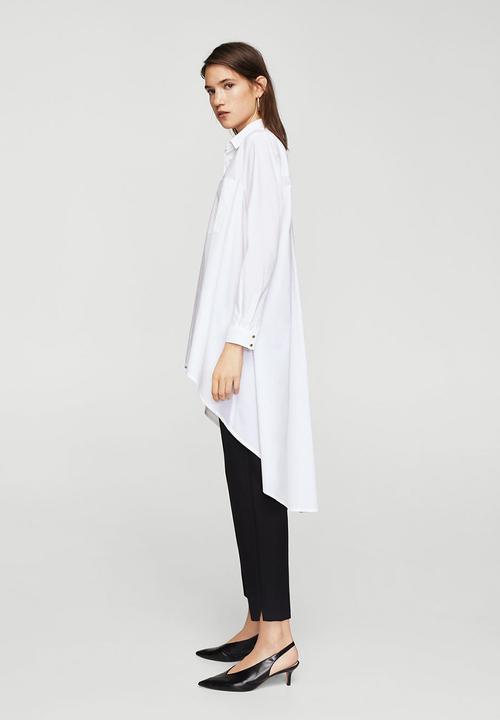 MANGO - Longer Length Shirt White