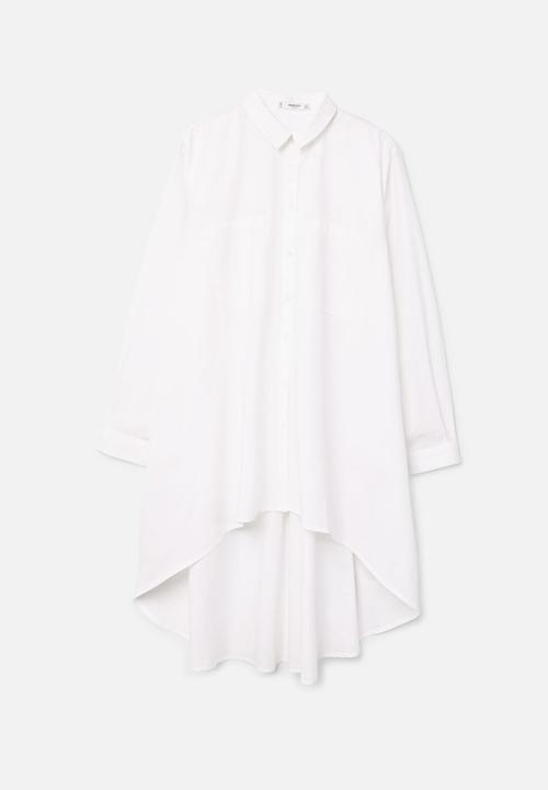 MANGO - Longer Length Shirt White