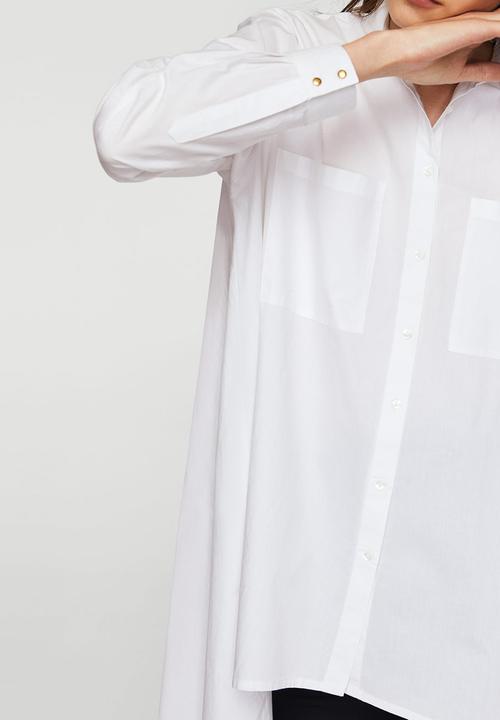 MANGO - Longer Length Shirt White