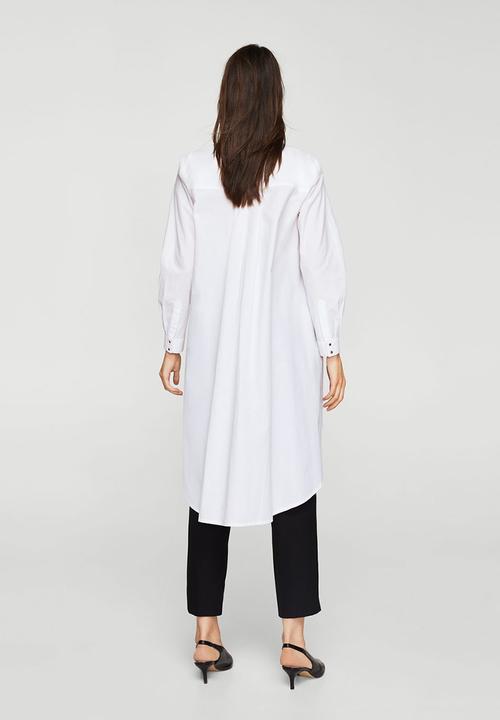 MANGO - Longer Length Shirt White