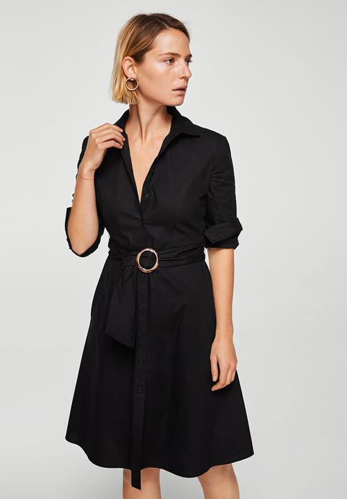 mango black shirt dress