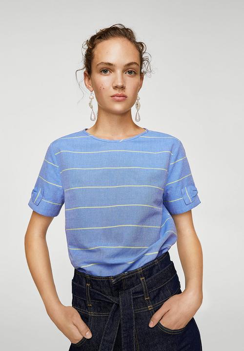 MANGO - Striped Blouse Blue