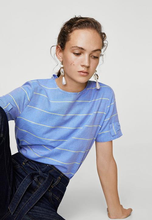 MANGO - Striped Blouse Blue